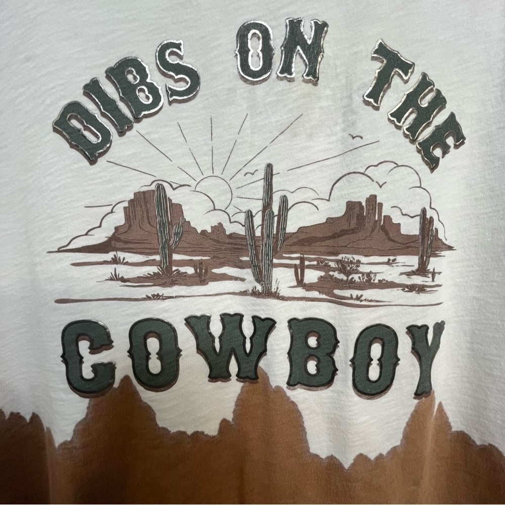 🌲3/$25 Shyanne Short Sleeve Dibs on the Cowboy Western Tee - Picture 2 of 6